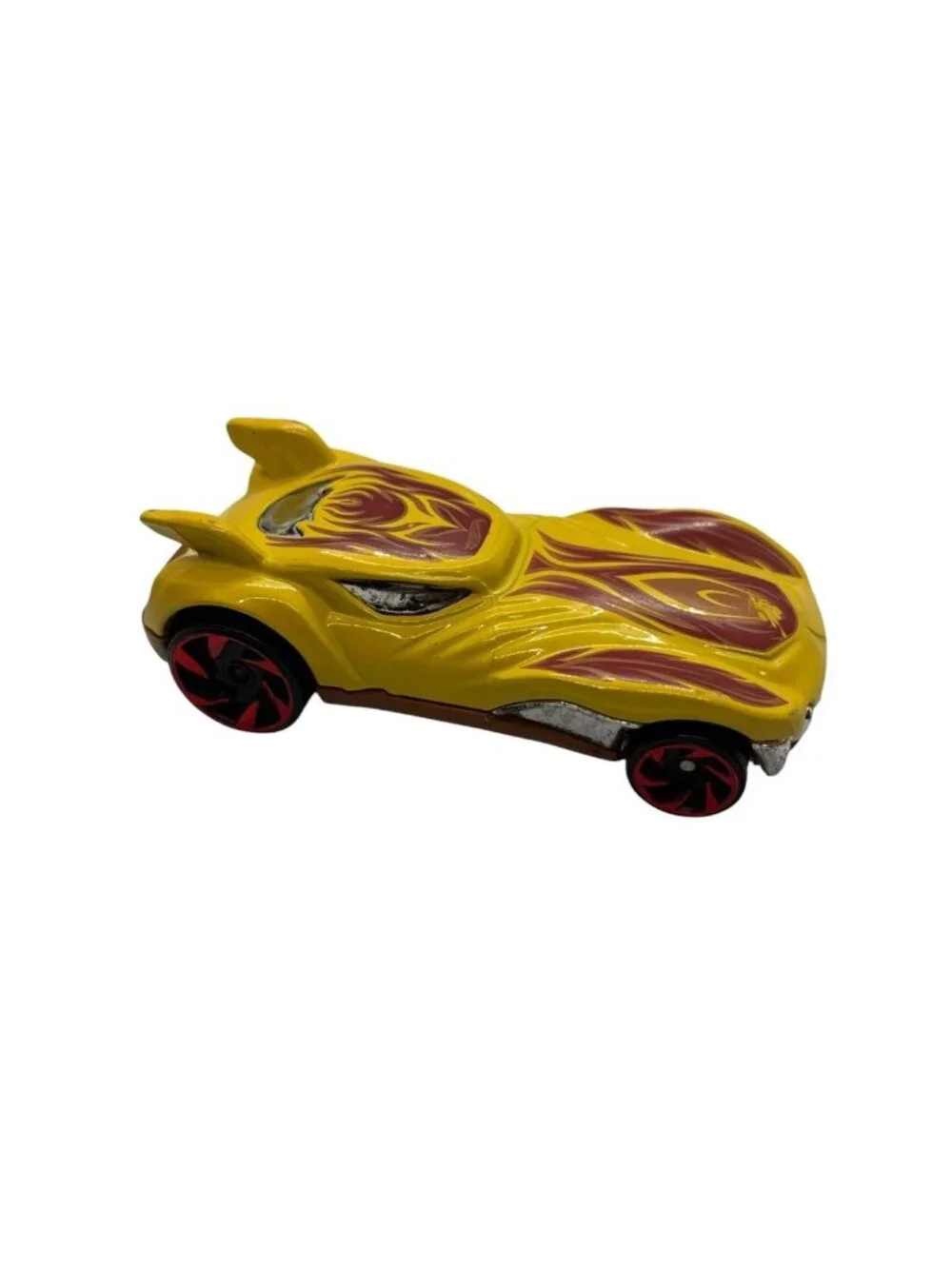 Hot Wheels Howlin Heat Yellow Red Flames Diecast Car 2010 Mattel Loose